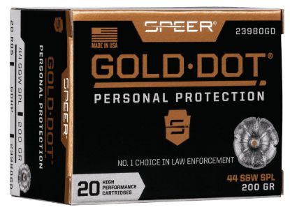 Picture of Speer 23980Gd Gold Dot Personal Protection 44 S&W Spl 200 Gr Hollow Point 20 Per Box/ 10 Case 