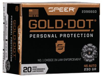 Picture of Speer 23966Gd Gold Dot Personal Protection 45 Acp 230 Gr Hollow Point 20 Per Box/ 10 Case 