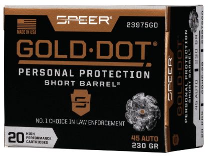 Picture of Speer 23975Gd Gold Dot Personal Protection Short Barrel 45 Acp 230 Gr Hollow Point 20 Per Box/ 10 Case 