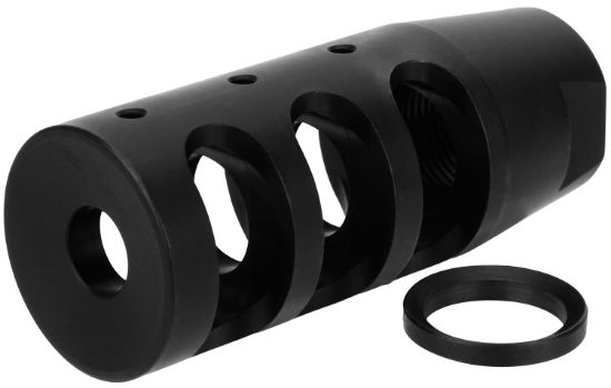 Picture of Tacfire Mz1002n Compact Compensator Black Nitride Steel With 1/2"-28 Tpi Threads & 2.50" Oal For 5.56X45mm Nato Ar-15 