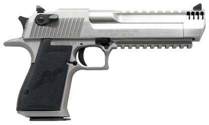 Picture of Magnum Research De429srmb Desert Eagle Mark Xix 429 De 6" With Muzzle Brake 7+1 Matte Stainless Steel Frame 7 Slide Black Rubber Grip 