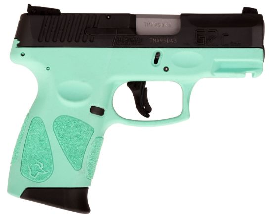 Picture of Taurus 1G2c93112c G2c Compact Frame 9Mm Luger 12+1 3.26" Matte Stainless Steel Barrel, Matte Black Serrated Carbon Steel Slide, Cyan Polymer Frame W/Picatinny Rail & Polymer Grip, Right Hand 