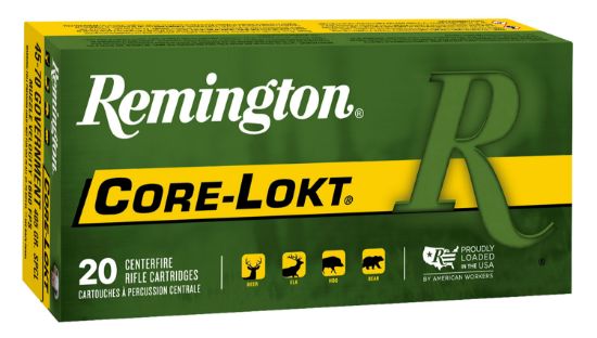 Picture of Remington Ammunition 21459 Core-Lokt 45-70 Gov 405 Gr Soft Point Core Lokt 20 Per Box/ 10 Case 