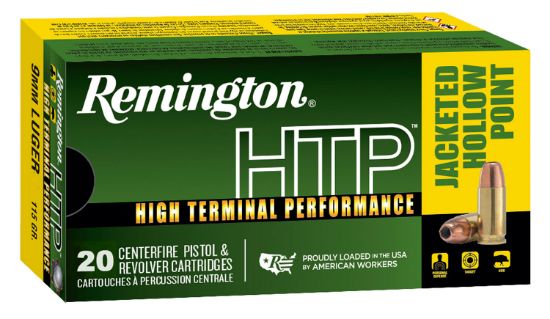 Picture of Remington Ammunition 28288 Htp 9Mm Luger 115 Gr Jacket Hollow Point 20 Per Box/ 25 Case 