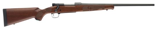 Picture of Winchester Guns 535201289 Model 70 Featherweight Compact 6.5 Creedmoor Caliber With 5+1 Capacity, 20" Barrel, Brushed Polish Blued Metal Finish & Satin Walnut Fixed Feather Checkered Stock Right Hand 