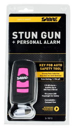 Picture of Sabre S1013pk 3-In-1 Stun Gun Safety Tool Pink Polymer 1.15 Uc Pain Rating Features Built In Flashlight 