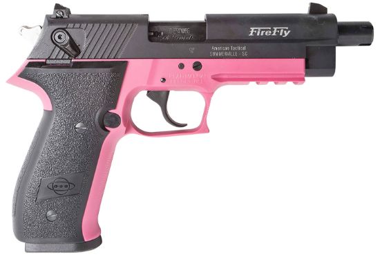 Picture of Gsg Gerg2210tffp Firefly 22 Lr 10+1 4.90" Black Steel/Threaded Barrel & Serrated Slide, Pink Zinc Alloy W/Beavertail Frame, Black Polymer Grip 