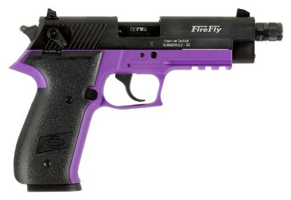 Picture of Gsg Gerg2210tffl Firefly 22 Lr 10+1 4.90" Black Threaded Barrel & Serrated Slide, Purple Zinc Alloy W/Accessory Rail Frame, Black Polymer Grip 