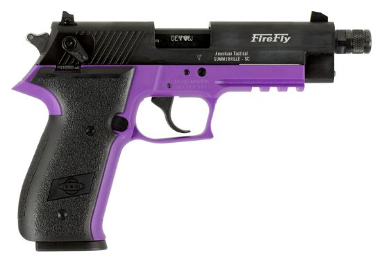 Picture of Gsg Gerg2210tffl Firefly 22 Lr 10+1 4.90" Black Threaded Barrel & Serrated Slide, Purple Zinc Alloy W/Accessory Rail Frame, Black Polymer Grip 