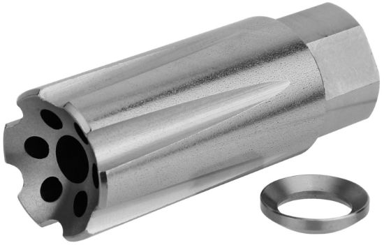 Picture of Tacfire Mz1020ss Linear Compensator Stainless Steel With 1/2"-28 Tpi Threads, 2.05" Oal & 0.87" Diameter For 5.56X45mm Nato Ar-15 