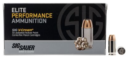 Picture of Sig Sauer E45ap250 Elite Performance 45 Acp 230 Gr V Crown Jacketed Hollow Point 50 Per Box/ 10 Case 