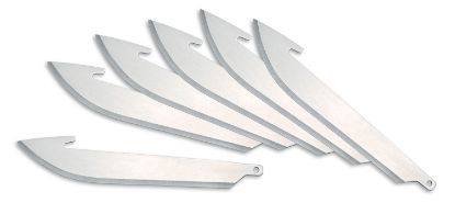 Picture of Outdoor Edge Rr306 Replacement Blades Razorlite Drop Point 3" 420J2 Stainless Steel Blade Silver 6 Blades 