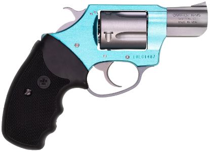 Picture of Charter Arms 53860 Undercover Lite Santa Fe Sky Small 38 Special, 5 Shot 2" Stainless Steel Barrel & Cylinder, Turquoise Aluminum Frame W/Black Finger Grooved Rubber Grip, Exposed Hammer 