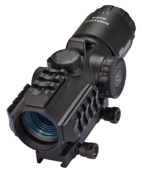 Picture of Sig Sauer Electro-Optics Sob33102 Bravo3 Battle Sight Black 3X24mm Red Horseshoe Dot 300 Blackout Illuminated Reticle 