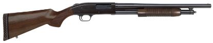 Picture of Mossberg 50429 500 Retrograde Full Size 12 Gauge Pump 3" 5+1 18.50" Blued Steel Barrel, Blued Drilled & Tapped Steel Receiver, Fixed Walnut Wood Stock, Ambidextrous 