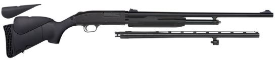 Picture of Mossberg 54330 500 Bantam Field/Deer 20 Gauge 5+1 22" Vent Rib With Dual Bead Sights Barrel/24" Fully Rifled With Adj Rifle Sights Barrel Blued Steel Rec Black 4 Position Flex Adjustable Stock 