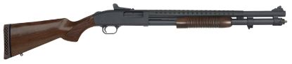 Picture of Mossberg 51665 590A1 Retrograde 12 Gauge 3" 8+1 20" Parkerized Heavy-Walled Barrel Black Rec With Ghost Ring Sight Walnut Stock Right Hand 