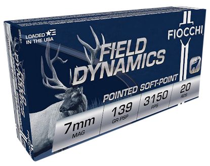 Picture of Fiocchi 7Rma Field Dynamics 7Mm Rem Mag 139 Gr Pointed Soft Point 20 Per Box/ 10 Case 