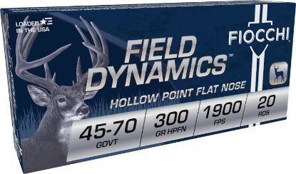 Picture of Fiocchi 4570B Field Dynamics 45-70 Gov 300 Gr Hollow Point Flat Nose 20 Per Box/ 10 Case 