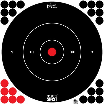 Picture of Pro-Shot 12Bwhtetg5pk Splattershot Bullseye Hanging Tagboard 12" Black/Red Impact Enhancement White 5 Pack 