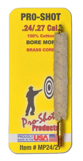 Picture of Pro-Shot Mp2427 Bore Mop .24 - .27 Cal Rifle #8-32 Thread Brass Core 