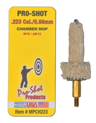 Picture of Pro-Shot Mpch223 Chamber Mop Military Style .223 Rem/5.56X45mm Nato Ar Platform #8-32 Thread 100% Cotton Mop Brass Core 