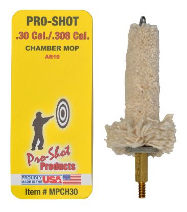 Picture of Pro-Shot Mpch30 Chamber Mop Military Style .30/ .308/ 7.62X51mm Nato Ar Platform #8-32 Thread 100% Cotton Mop Brass Core 