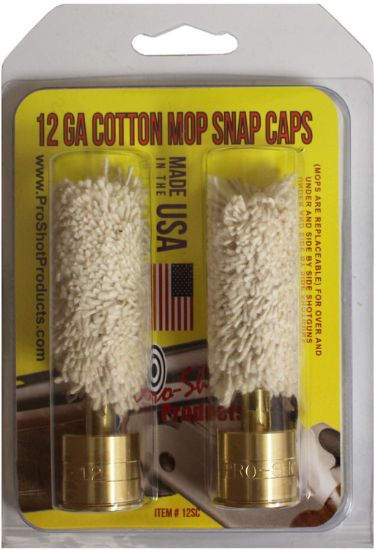 Picture of Pro-Shot 12Sc Snap Caps 12 Gauge Shotgun #5/16-27 Thread Brass/Cotton Mop 2 Pack 