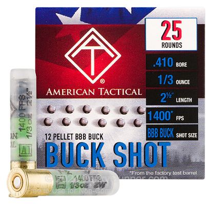 Picture of Ati Atiac410bbb Shotshell 410 Gauge 12 Pellets Bbb Shot 25 Per Box/ 10 Case 