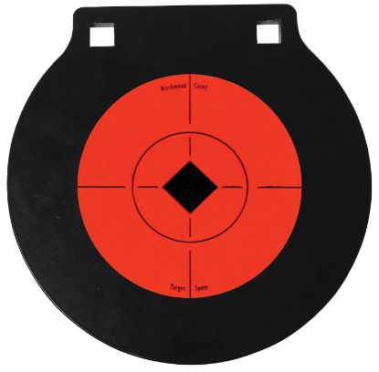 Picture of Birchwood Casey 47608 World Of Targets Double Hole 6" Black/Orange Ar500 Steel Circle W/Crosshair & Diamond Hanging 