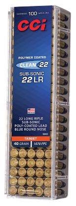 Picture of Cci 934Cc Clean-22 Subsonic 22 Lr 40 Gr Lead Round Nose 100 Per Box/ 50 Case 