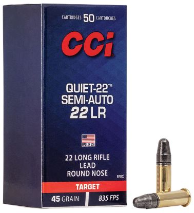 Picture of Cci 975Cc Quiet-22 22 Lr 45 Gr Lead Round Nose 50 Per Box/ 100 Case 