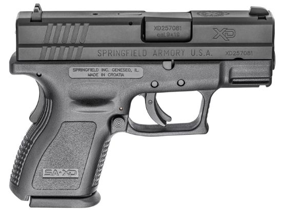 Picture of Springfield Armory Xdd9801hc Xd Defend Your Legacy Sub-Compact 9Mm Luger 13+1, 3" Black Melonite Steel Barrel & Serrated Slide, Black Polymer Frame W/Picatinny Rail, Black Polymer Grip 