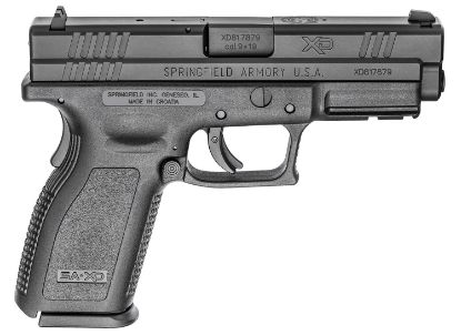 Picture of Springfield Armory Xdd9101hc Xd Defend Your Legacy Service 9Mm Luger 16+1 4" Black Melonite Steel Barrel & Serrated Steel Slide, Black Polymer Frame W/Picatinny Rail, Black Polymer Grip 