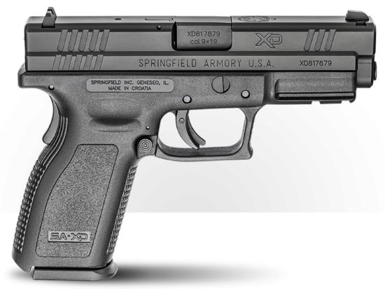 Picture of Springfield Armory Xdd9101 Xd Service Defender Legacy 9Mm Luger 10+1 4" Black Melonite Steel Barrel & Serrated Steel Slide, Black Polymer Frame W/Picatinny Rail, Black Polymer Grip 