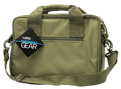 Picture of Ncstar Cpdx2971g Vism Double Pistol Range Bag W/Mag Pouches Heavy Duty Lockable Zippers For Compliance Padded Carry Handle Adjustable Shoulder Strap Green 
