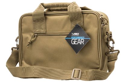 Picture of Ncstar Cpdx2971t Vism Double Pistol Range Bag W/ Mag Pouches Loop Fasteners Zippers Padding & Tan Finish 