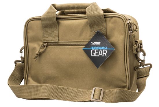 Picture of Ncstar Cpdx2971t Vism Double Pistol Range Bag W/ Mag Pouches Loop Fasteners Zippers Padding & Tan Finish 