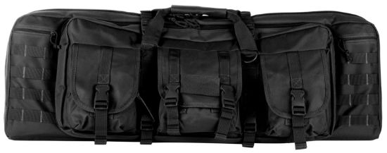 Picture of Ncstar Cvdc2946b42 Vism Double Carbine Case Heavy Duty Pvc Nylon W/Padded Center Divider Lockable Zippers Exterior Pockets 