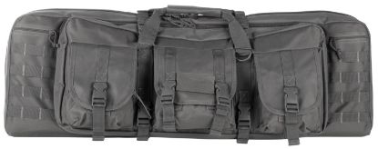 Picture of Ncstar Cvdc2946u42 Vism Double Carbine Case Urban Gray Pvc Nylon W/ Foam Padding Lockable Zippers Pockets & Molle Webbing 