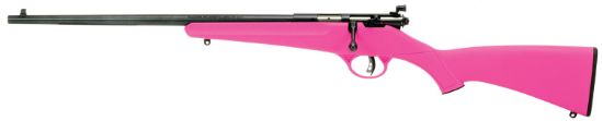 Picture of Savage Arms 13844 Rascal 22 Lr Caliber With 1Rd Capacity, 16.12" Barrel, Matte Blued Metal Finish & Pink Synthetic Stock Left Hand (Youth) 