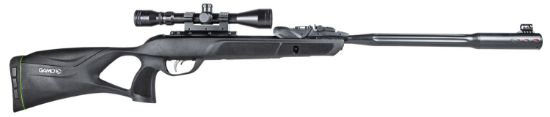 Picture of Gamo 611006335554 Swarm Fusion 10X Gen 3 Gas Piston 22 10Rd Shot Black Black Fluted Steel Barrel Black Receiver Black All Weather Lightweight Thumbhole Stock Scope 3-9X40mm 