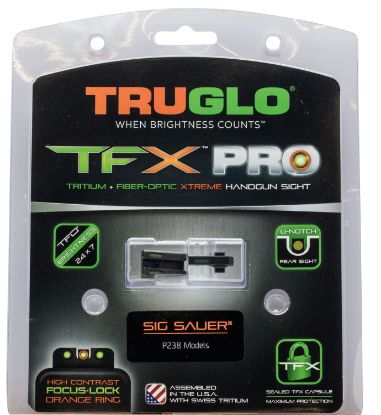 Picture of Truglo Tg13sg3pc Tfx Pro Black | Green Tritium & Fiber Optic Orange Outline Front Sight Green Tritium & Fiber Optic Rear Sight 