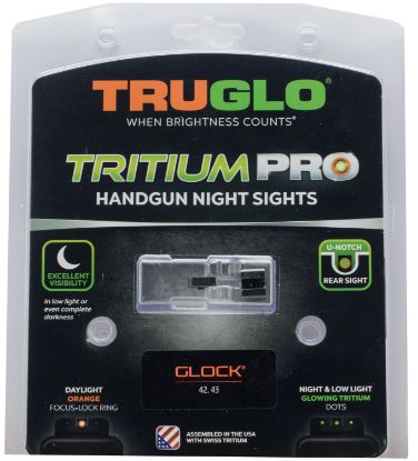 Picture of Truglo Tg231g1ac Tritium Pro Black | Green Tritium Orange Outline Front Sight Green Tritium Rear Sight 