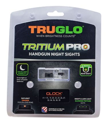 Picture of Truglo Tg231g1c Tritium Pro Black | Green Tritium Orange Outline Front Sight Green Tritium Rear Sight 