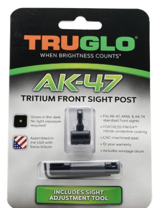 Picture of Truglo Tg231ak1 Tritium Rifle Front Sight Black-Green With White Outline For Ak-47, Akm, Ak-74 