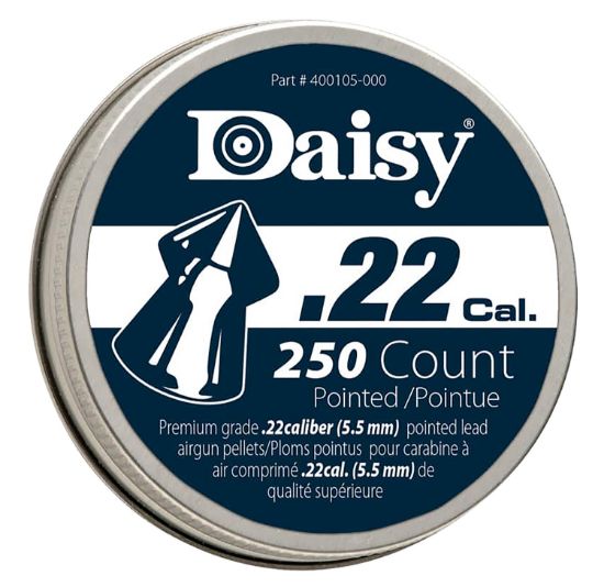 Picture of Daisy 997922512 Precisionmax Premium 22 Lead Pointed Field Pellet 250 Per Tin 