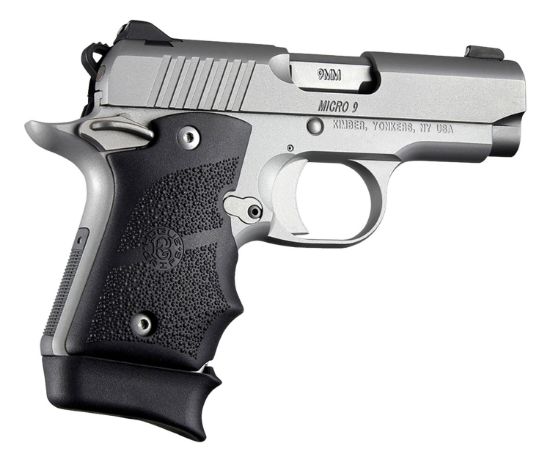 Picture of Hogue 39080 Rubber Grip Cobblestone Black With Finger Grooves For Kimber Micro 9 