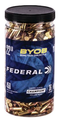 Picture of Federal 750Btl450 Champion Training Byob 22 Lr 36 Gr Copper Plated Hollow Point 450 Per Box/ 8 Case 