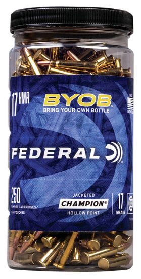 Picture of Federal 770Btl250 Champion Training Byob 17 Hmr 17 Gr Speer Tnt Jacketed Hollow Point 250 Per Box/ 8 Case 